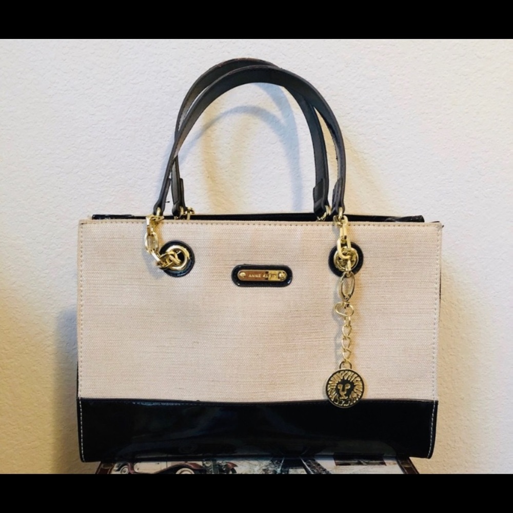 Anne Klein Patent Leather and Gold Shimmer Bag